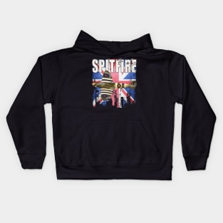 Spitfire Aircraft Plane WW2 RAF Airplane Union Jack Flag Kids Hoodie